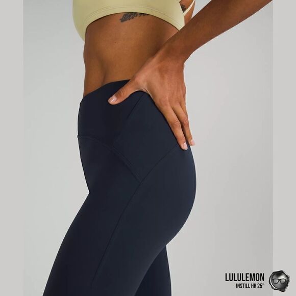 LULULEMON INSTILL HIGH RISE TIGHT 25” IN TRUE NAVY WOMEN SIZE 8 LEGGINGS PETITE - Picture 6 of 14